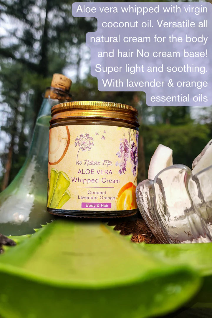 Cream | Aloe Vera Whipped Cream - Coconut (Body &amp;amp; Hair) - The Nature Mill – 100gm