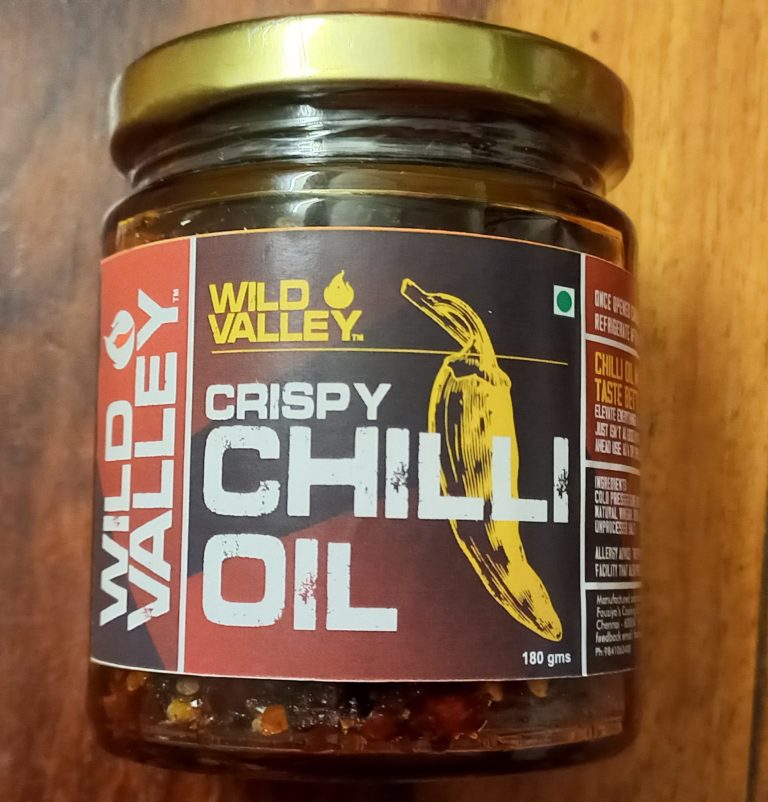 Chilli Oil | Crispy - All Natural - Cold Pressed Oil - No Added Chemical & No Added Preservatives - Wild Valley - 180gm
