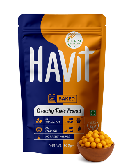 Crunchy  Peanuts - Crunchy Taste Peanuts - Baked- No Preservative , Zero Cholesterol &amp; No Palm Oil- Arm Orgaanics-85gm