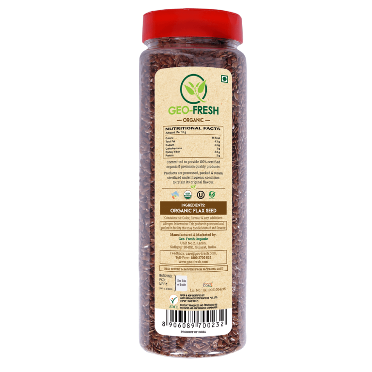 Flax Seeds | USDA Organic - Geo-Fresh - 250gm – naturessoulshop