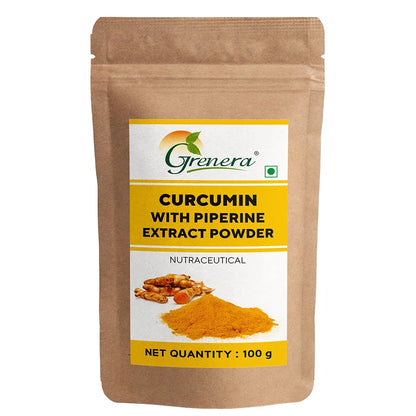 Powder | Curcumin With Piperine Extract Powder-Vegan , Non-GMO , Gluten-Free - Grenera - 100gm