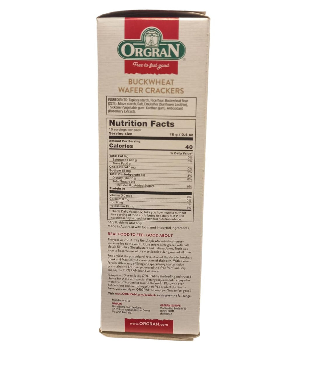 Quinoa Wafer Crackers | Vegan, Gluten-Free, Preservatives Free, Yeast Free, Nut Free, Low in Sugar, Non Gmo, Wheat Free, Egg Free, Soy Free &amp;amp; Dairy Free - Orgran - 100gm