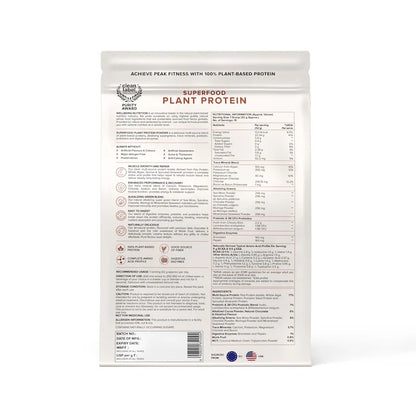 Protein Powder | Superfood Plant Protein - 22gm Plant Protein - Dark Chocolate Hazelnut – Organic - Vegan, Gluten Free, Sugar Free &amp; Dairy Free – Wellbeing Nutrition – 500gm