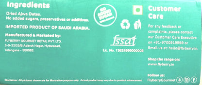 Dates | Authentic Ajwa Dates - 100% Natural - No Added Sugar, No Additives &amp;amp; No Added Preservatives - Flyberry – 200gm