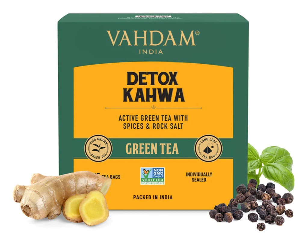 Detox Kahwa Green Tea - Vahdam - 15Tea Bags