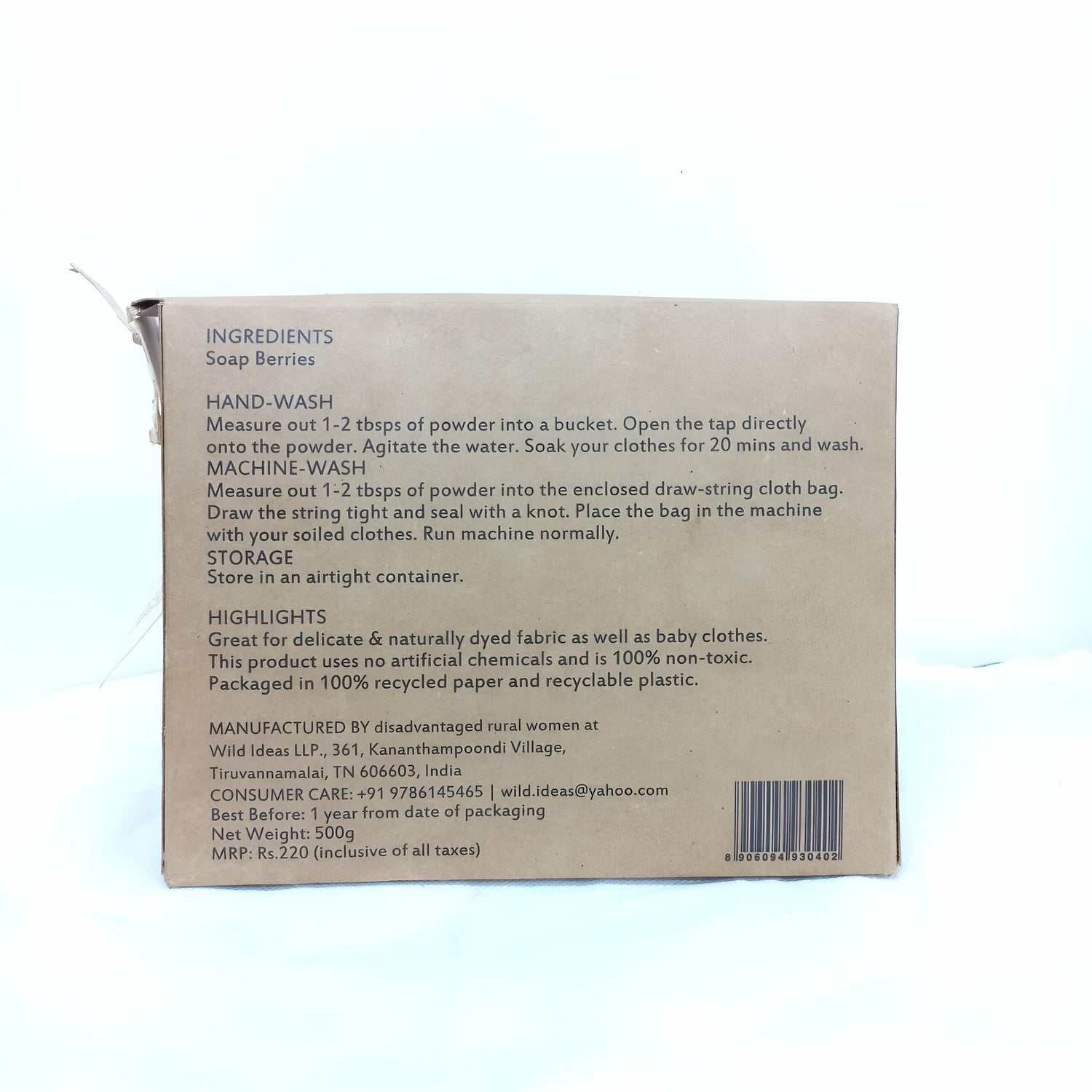 Laundry Powder | (Made From Fruits Peel &amp;amp; Seeds) - Citrus + - Natural - Wild Ideas - 500gm
