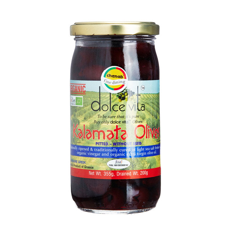 Organic Pitted Kalamata Olives - Dolce Vita - 200gm