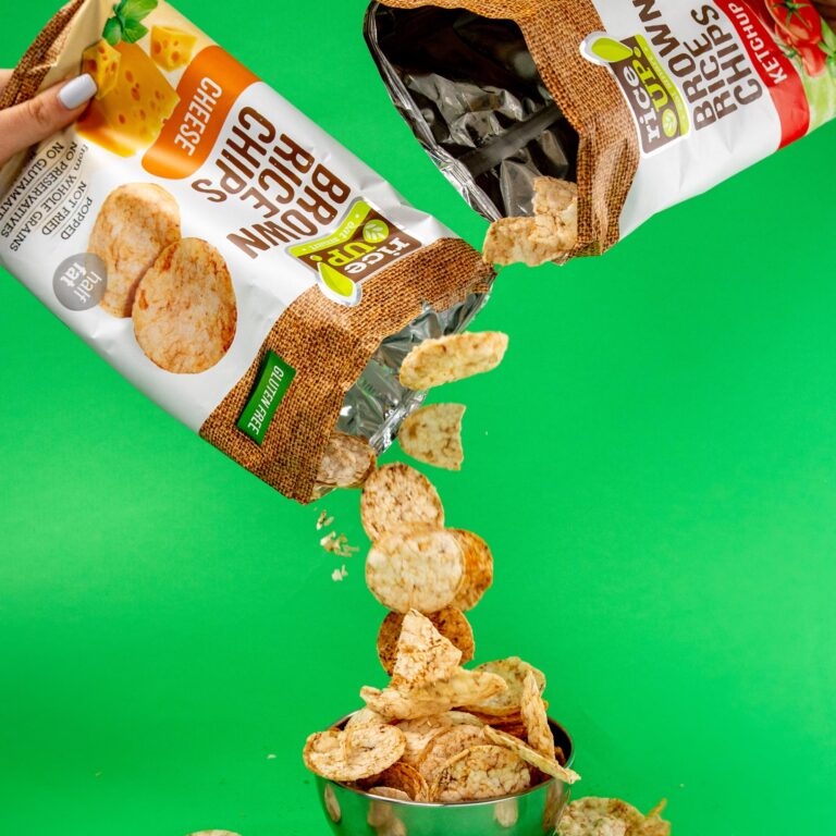 Chips | Brown Rice Chips (Cheese) - Gluten Free, Half Fat, Not Fried &amp;amp; Whole Grains With Olive Oil – Rice Up - 60gm
