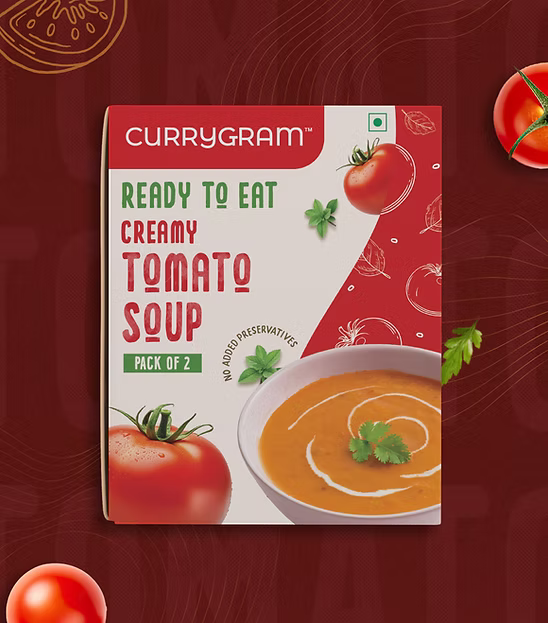 Soup | Creamy Tomato Basil Soup – No Additives &amp; Preservatives – Currygram – 300gm