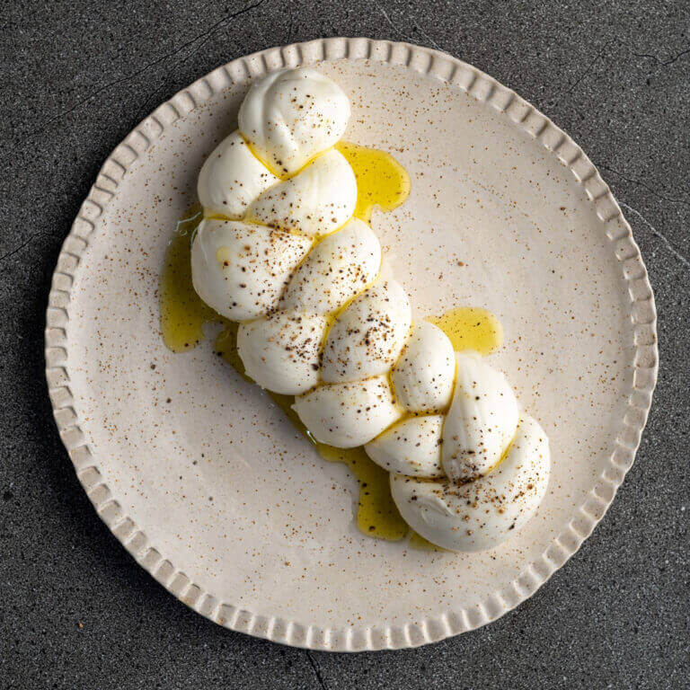Cheese | Treccia Di Mozzarella (Artisanal Braid Shaped Mozzarella Cheese)-Farm Fresh Milk - Eleftheria Cheese - 250gm