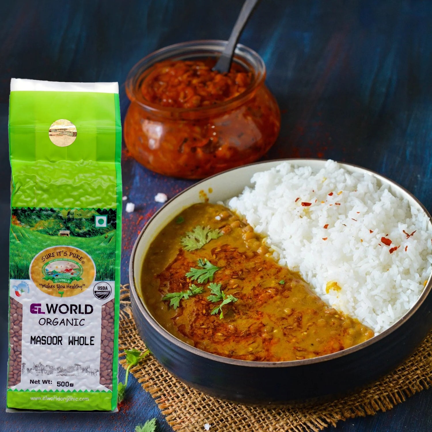 Masoor Whole – Elworld Organic – 500gm