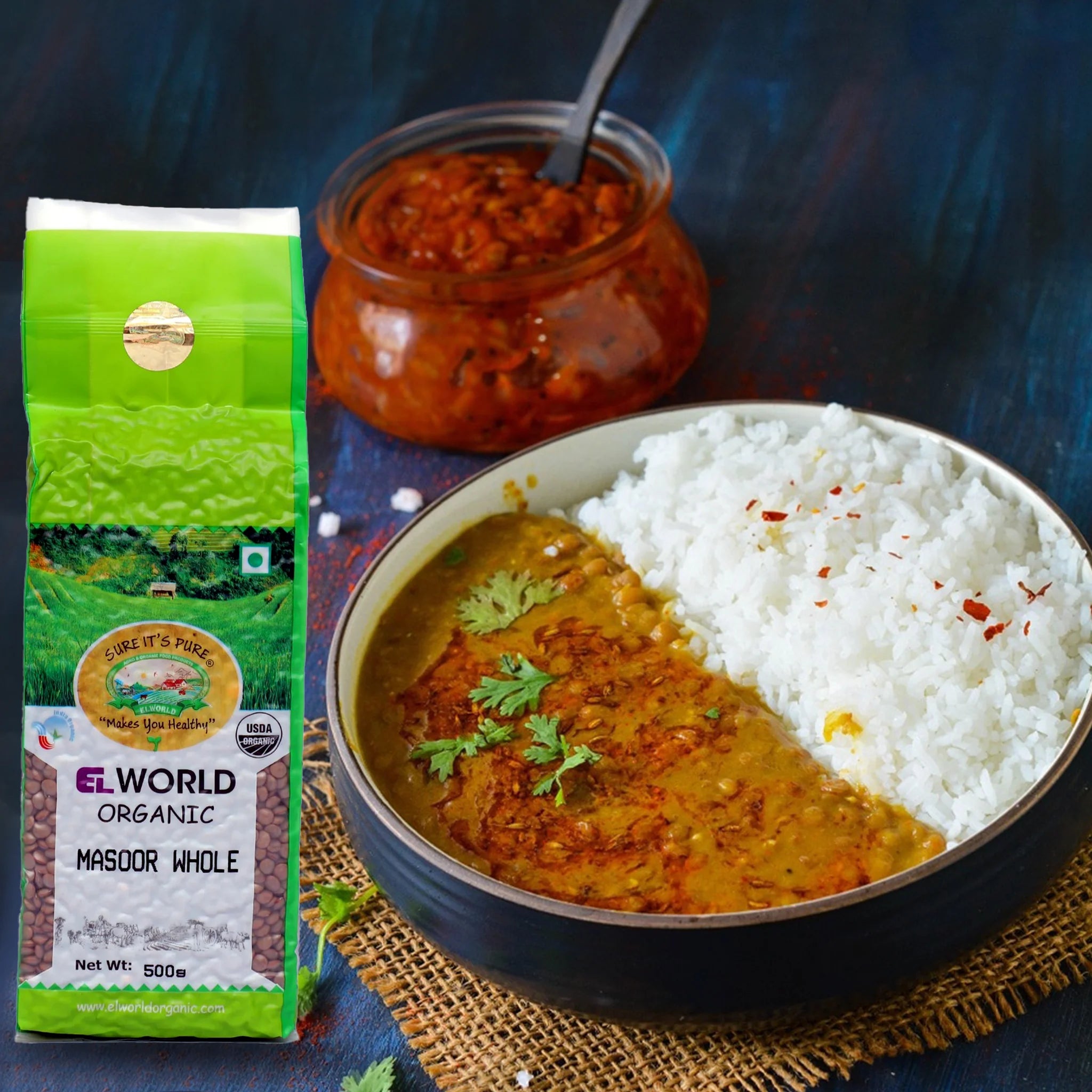 Masoor Whole – Elworld Organic – 500gm