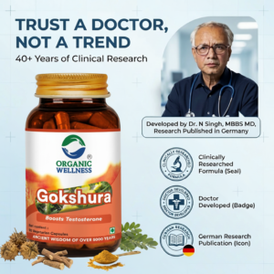 Gokshura (Boosts Testosterone) -Hormonal Balance, Vitality Enhancement, Renal Support-No Artificial Additives- Organic Wellness - 90 Vegetarian Capsules