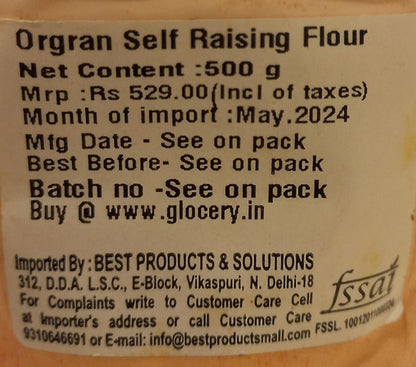 Self Raising Flour - Vegan, Gluten Free, Dairy Free &amp;amp; Egg Free - Orgran - 500gm