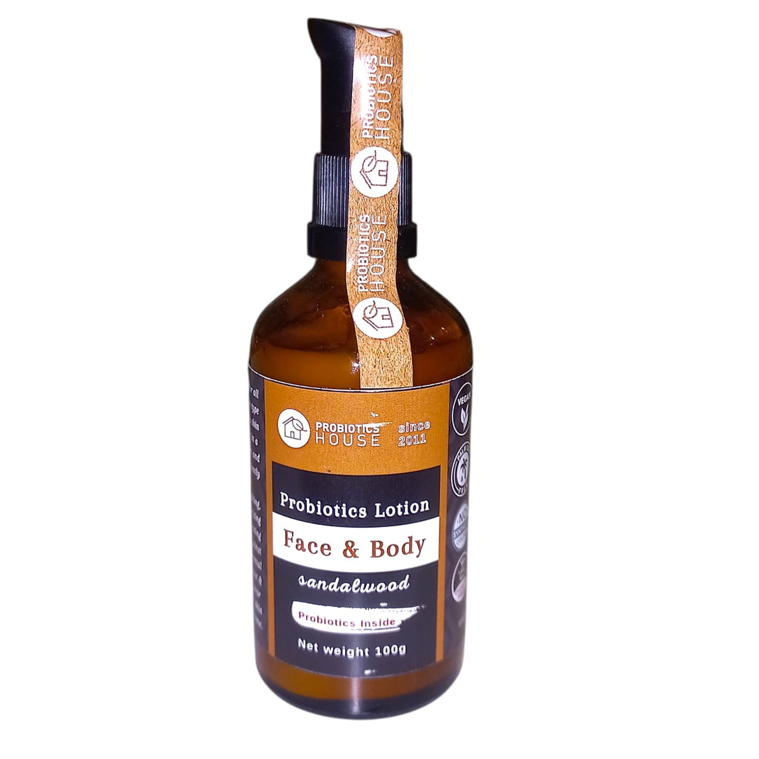 Face & Body Lotion | Sandalwood - Probiotics Lotion - Vegan, Chemical Free & Palm Oil Free - Probiotic House - 100gm