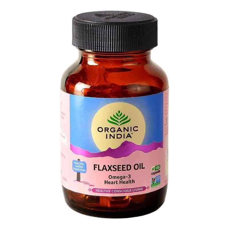 Flaxseed Oil - Omega 3 Heart Health - Organic India - 60 Capsules