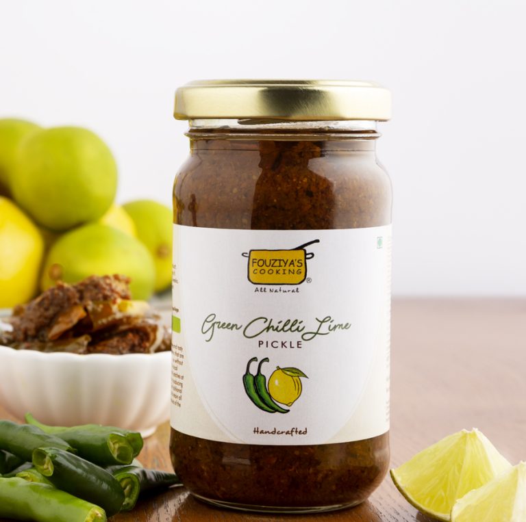 Pickle | Green Chilli Lime Pickle - 100% From Natural Ingredients - No Added Preservatives - Fouziyas Cooking