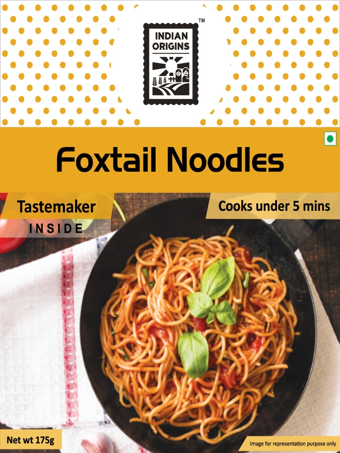 Foxtail Noodles (Made With Khapli Wheat) - No Maida &amp;amp; Not Fried - Indian Origins - 175gm