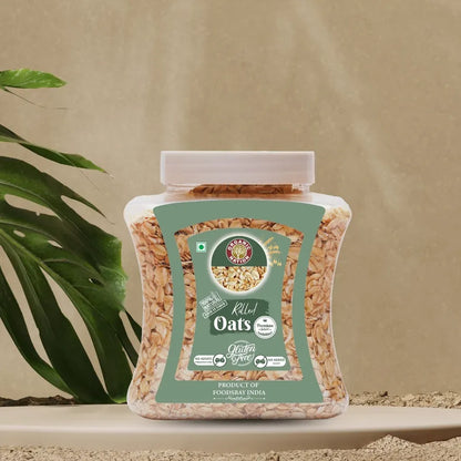 Oats| Rolled Oats - Gluten Free-100% Natural High In Fiber-Vegan &amp; Natural-No Added Preservatives, No Added Sugar - Organic Nation - 600gm