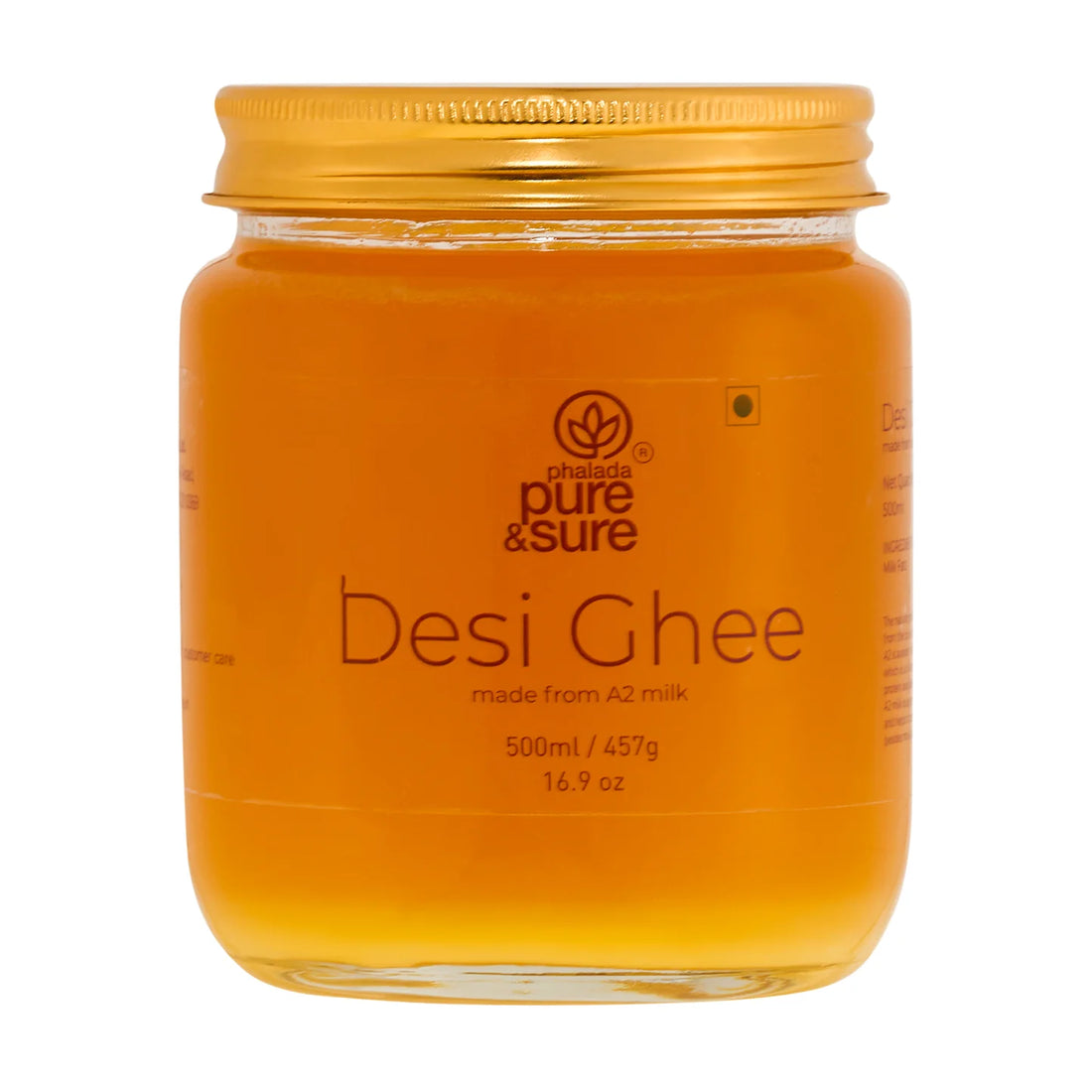 Ghee | A2 Desi Cow Milk Ghee - Organic - Indian - Pure and Sure - 500ml