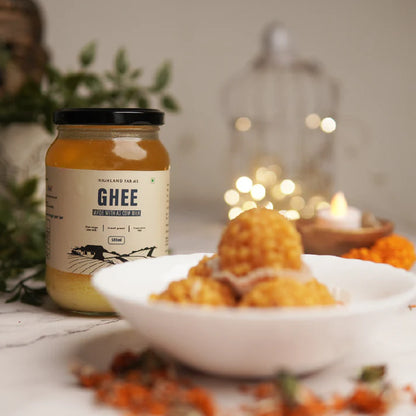 Ghee | (Made With A2 Cow Milk) – Free Range Cow Milk – Preservative Free – Highland Farms – 500ml