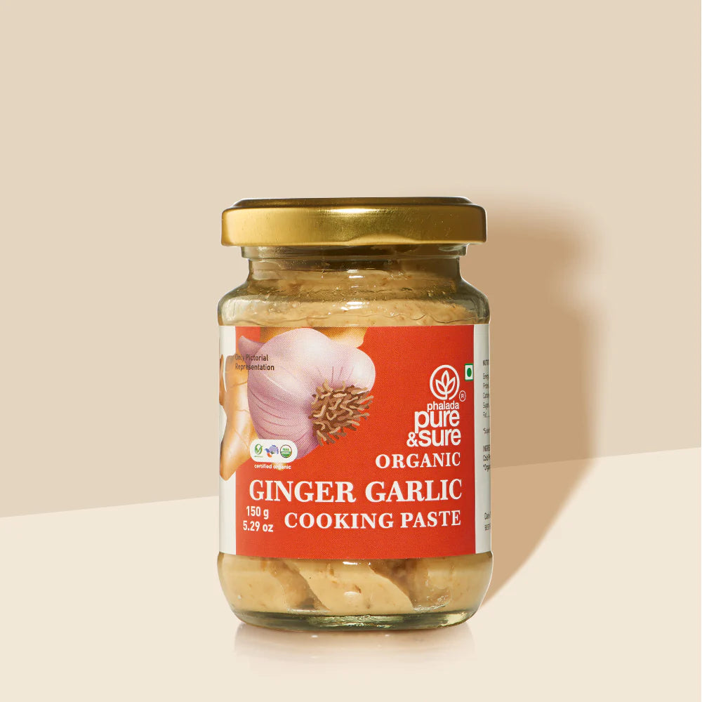 Cooking paste | Ginger &amp;amp; garlic - USDA Organic - Pure And Sure - 150gm