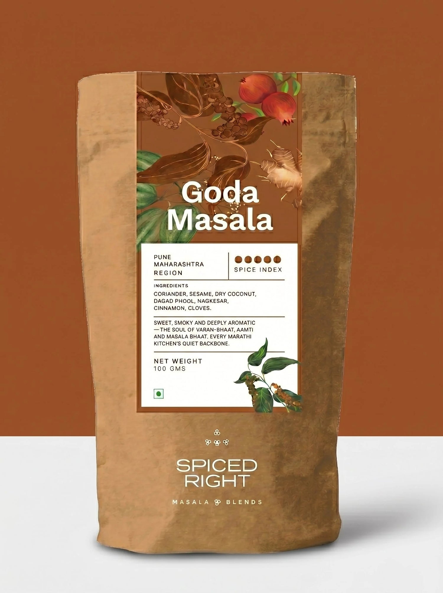 Masala | Goda Masala -Maharashtrian Spice Blend , No Fillers- Spiced Right - 100gm