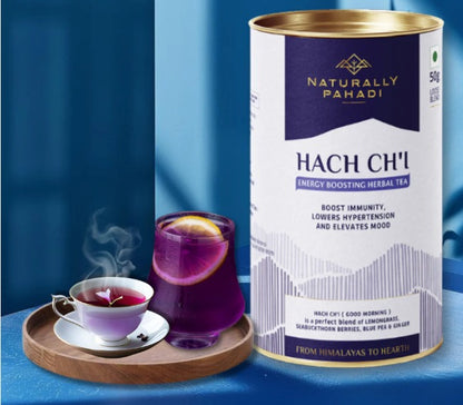 Tea | Floral Herbal (A Perfect Blend Of Lemongrass, Sea buckthorn Berries, Blue Pea &amp; Ginger) – Hach Ch’l – Boost Immunity – Lowers Hypertension – Elevates Mood – Naturally Grown – Sugar Free, Chemical Free &amp; Caffeine Free – Naturally Pahadi – 30gm