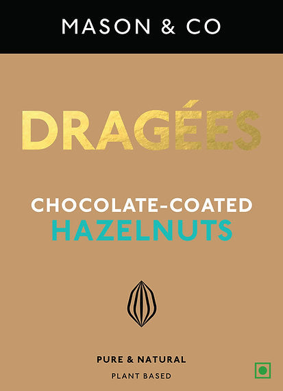 Chocolate | Chocolate Coated Hazelnut Dragées - Pure &amp; Natural - Plant Based - No Additives - Mason &amp; Co - 150gm