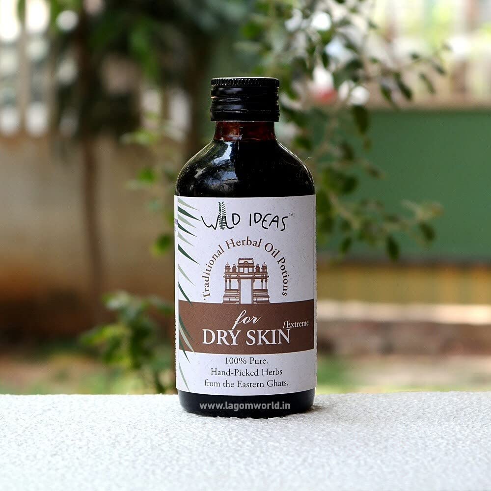 Herbal Oil | Dry Skin Oil - 100% Pure - Hand Picked Herbs From The Eastern Ghats - Wild Ideas - 200ml