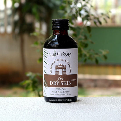 Herbal Oil | Dry Skin Oil - 100% Pure - Hand Picked Herbs From The Eastern Ghats - Wild Ideas - 200ml