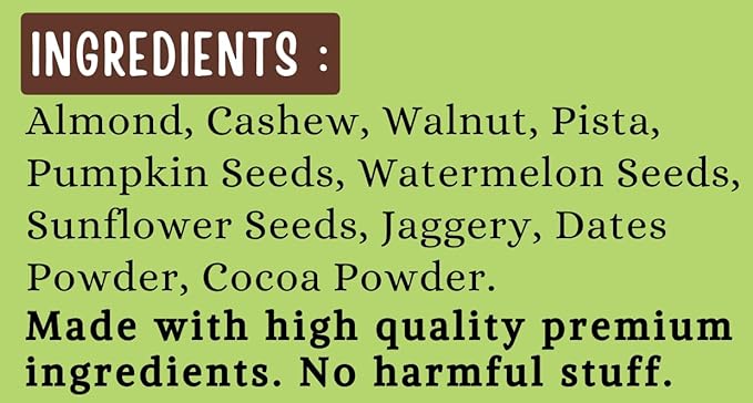 Chocolate Milk Mix | (With The Goodness Of Nuts &amp;amp; Seeds) - 100% Natural - No Added Sugar, Chemical &amp;amp; No Added Preservatives - Tummy Friendly – 50gm