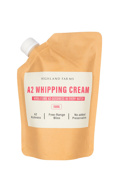 Whipping Cream | A2 Whipping Cream - No Added Preservatives - Highland Farms - 500gm