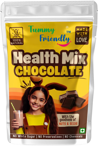 Drink Mix | Health Mix Chocolate (Nuts, Seeds) - 100% Natural - No White Sugar &amp; No Preservatives, No Chemicals - Tummy Friendly - 100gm