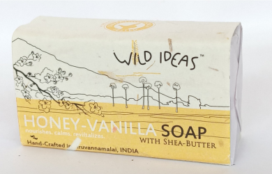 Soap | Honey Vanilla Soap (with Shea Butter) - Natural, Hand-Made Soap - Wild Ideas - 100gm