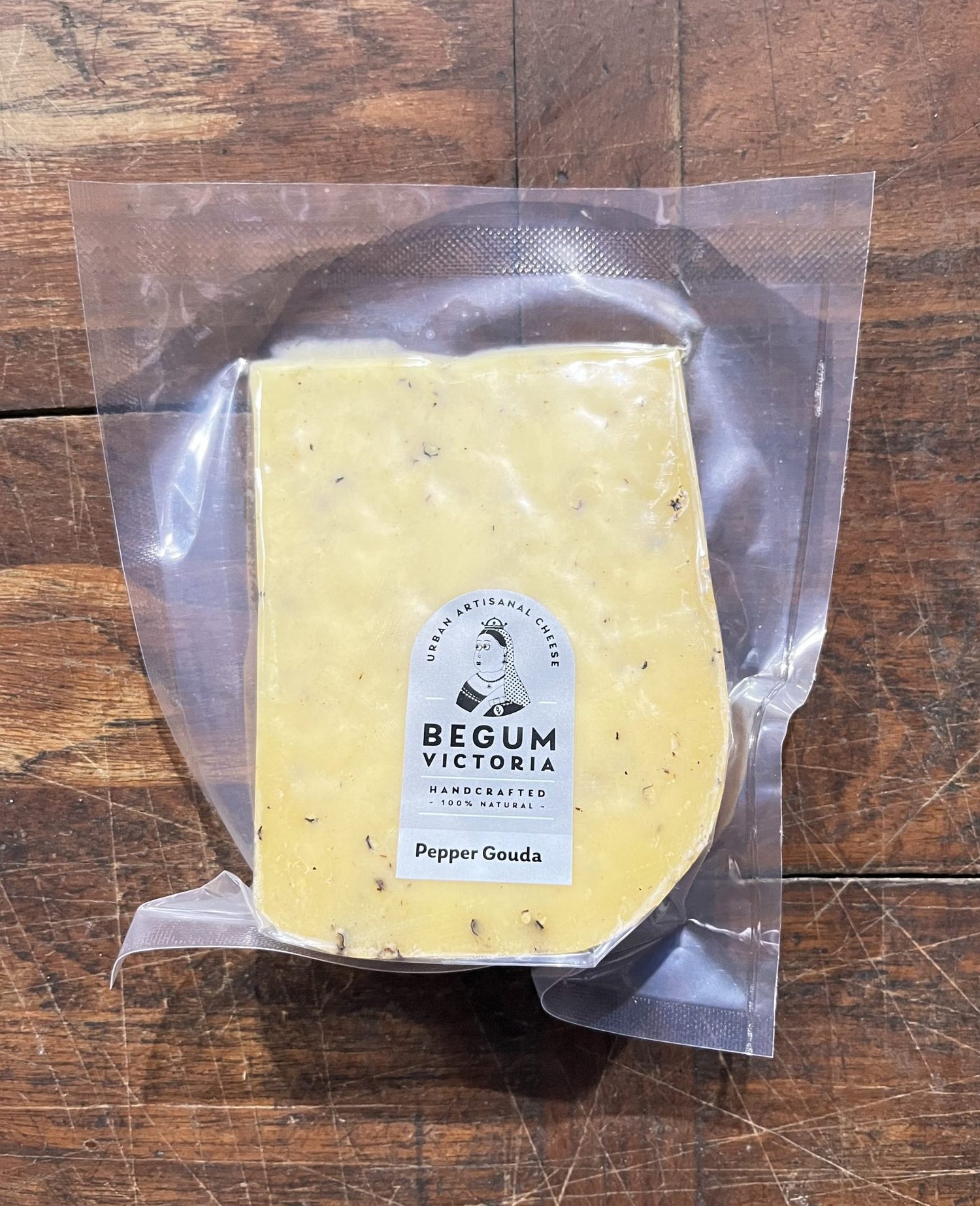 Gouda Cheese | Pepper (Made Using A2 Cow Milk) - Handcrafted - Natural - Begum Victoria - 200gm