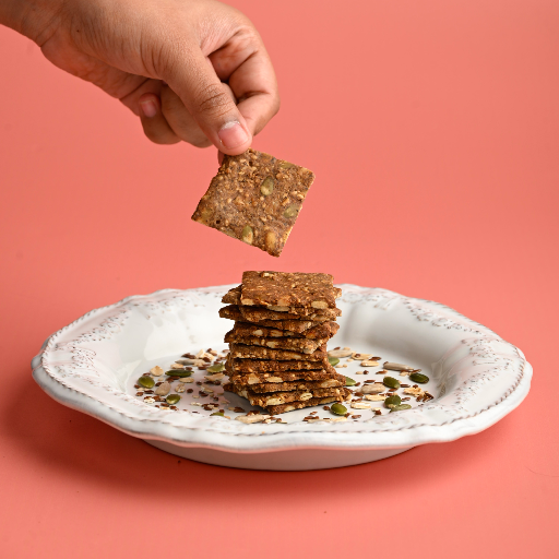 Crackers | Gluten-Free Multiseed Crackers -Crunchy Cracker, Baked Cracker -No Preservatives– Vivanda– 125gm