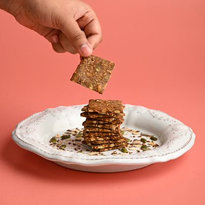 Crackers | Gluten-Free Multiseed Crackers -Crunchy Cracker,  Baked Cracker -No Preservatives– Vivanda– 125gm