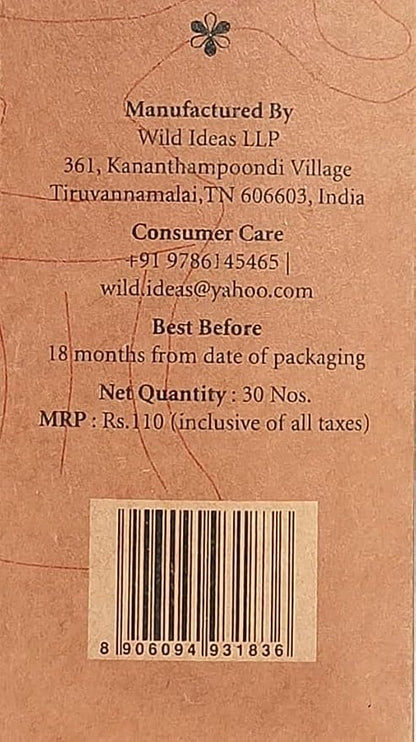 Jasmine Agarbathi - Incense Stick with Essential Oil-All Natural Blend of Bark Wood Powder  – Wild Ideas –  30 Sticks Pack