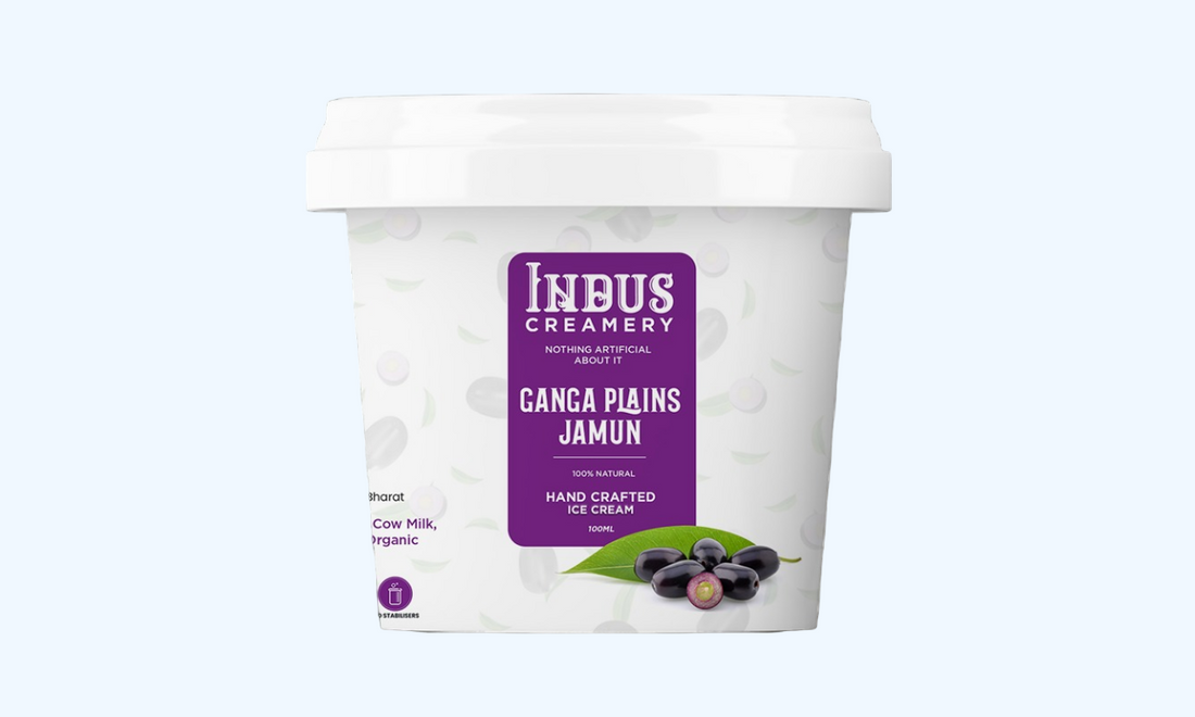 Ice Cream | Ganga Plains Jamun Ice Cream – Hand Crafted Ice Cream – 100% Natural – No Added Preservatives, No Oil Fat & No Stabilisers – INDUS CREAMERY – 100ml