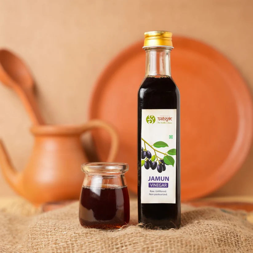 Jamun Vinegar | Raw - Unfiltered - Non Pasteurized - Natural - No Artificial Preservatives, No Added Color &amp; No Added Synthetic Preservatives - Satvyk - 250ml