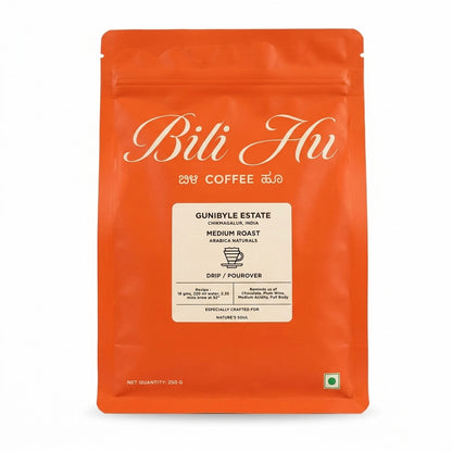 Coffee | Gunibyle Estate Medium Roast (Drip / Pourover)-Hand Picked, Craft Roasted – Bili Hu – 250gm