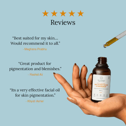100% Organic Helichrysum &amp;amp; Rosehip (Cell Construction Facial Oil 30 ml) - Juicy Chemistry - 10ml