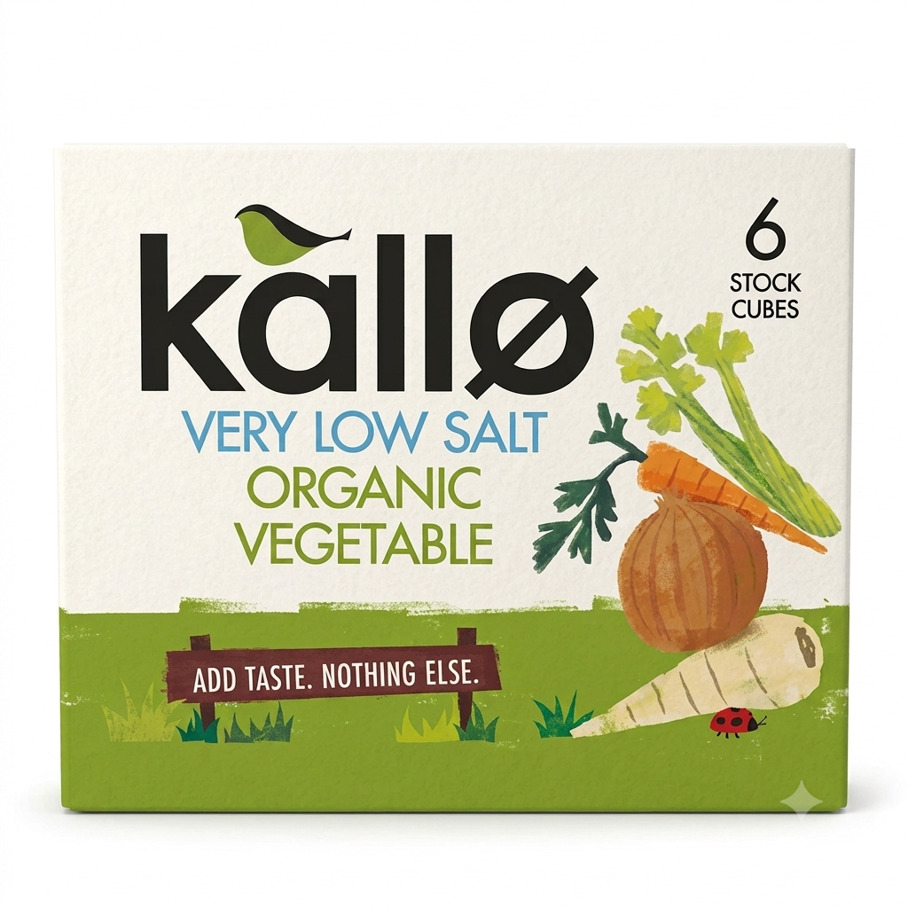 Very Low Salt Vegetable Stock Cubes – Vegan, Gluten Free &amp; Lactose Free – Kallo Organic – 6 Cubes