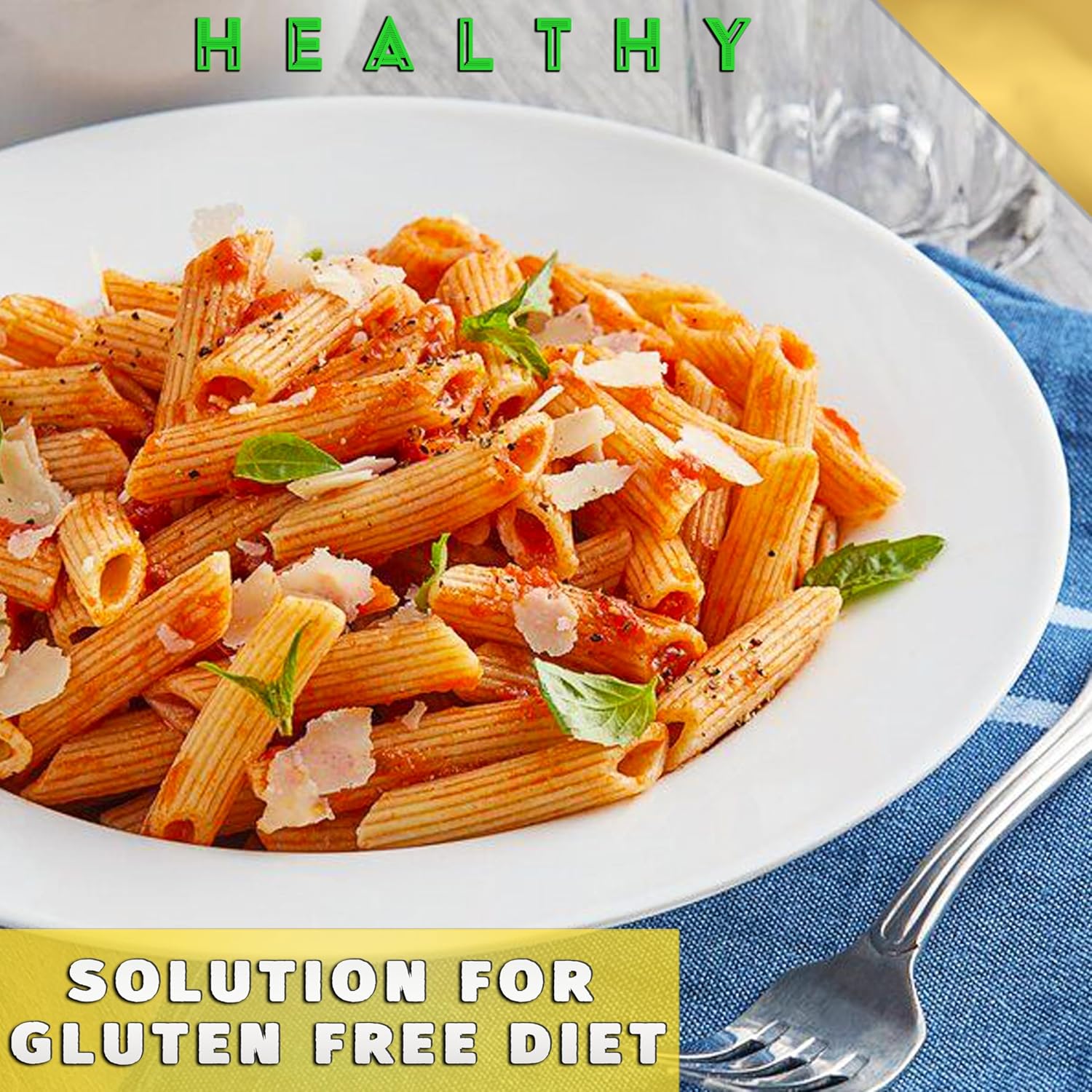 Pasta | Penne Rigate Pasta (Made By Corn &amp;amp; Rice) - Made In Italy - Gluten Free &amp;amp; Lactose Free - Pasta Lensi - 400gm