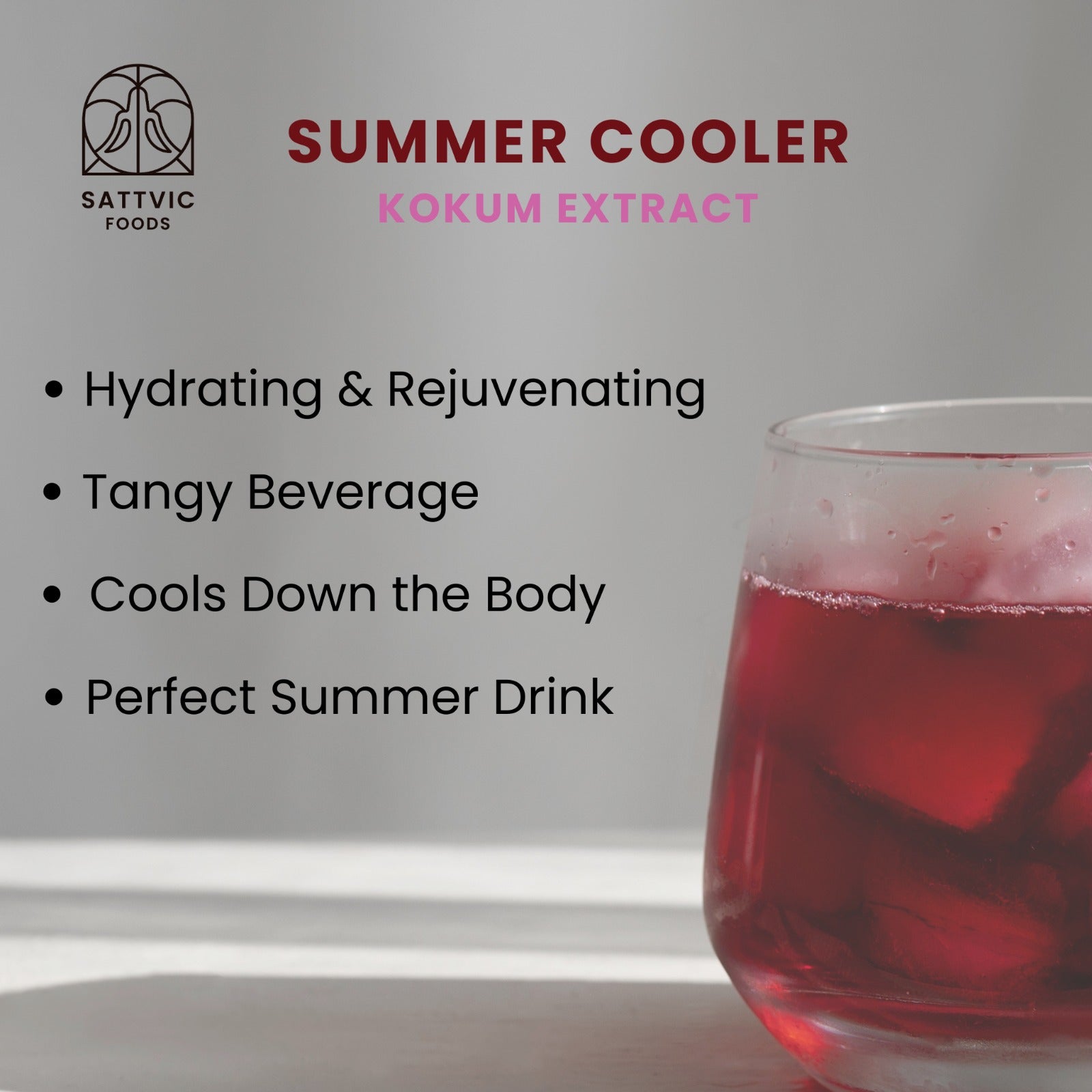 Kokum Extract | No Added Sugar &amp; No Added Preservatives - Sattvic Foods - 500ml