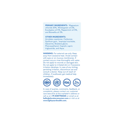 Mag Relief | Instant Pain Healing Roll-On - Clinically Proven Ingredients- Mess Free, No Staining, Easy Application -Light Years Health - 50ml