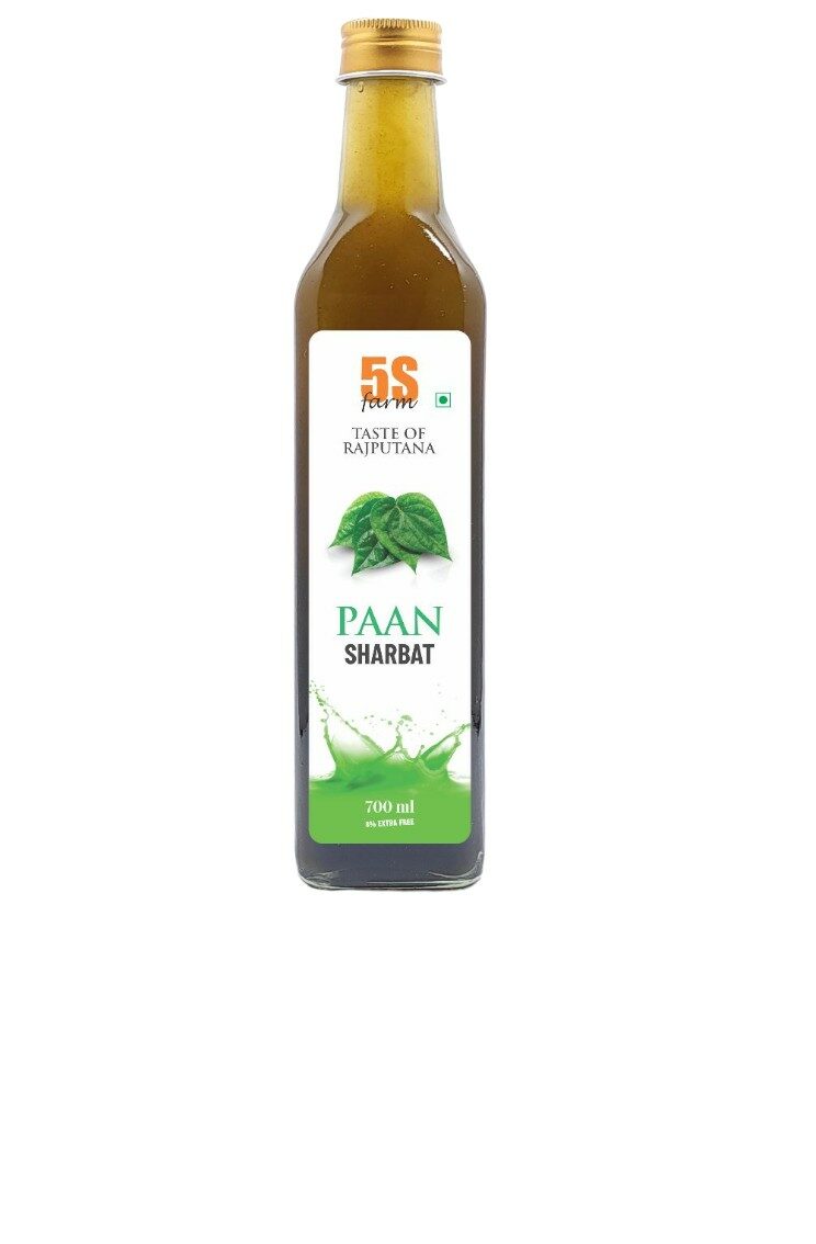 Sharbat | Paan - Taste Of Rajputana - Natural Ingredients – No Added Artificial Colors, Distillation & No Added Preservatives – 5S Farm – 700ml