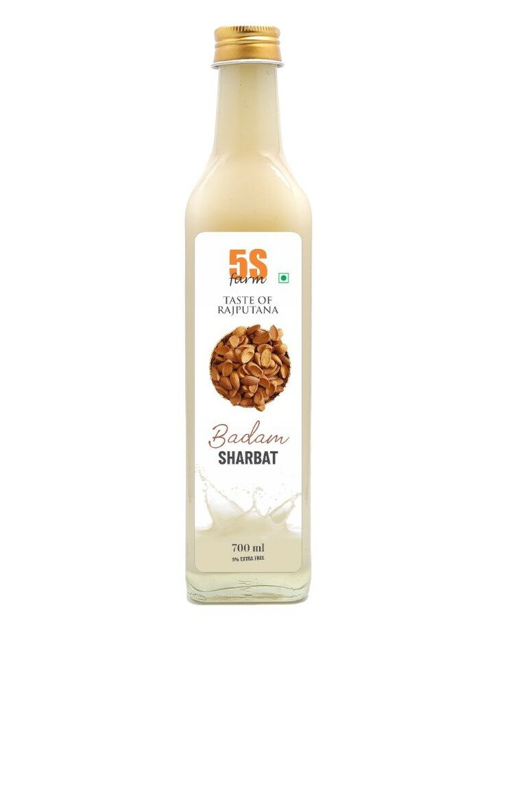 Sharbat | Badam – Taste Of Rajputana - No Added Artificial Colors, Distillation &amp;amp; No Added Preservatives – 5S Farm – 700ml