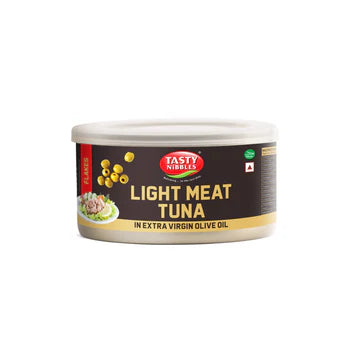 Light Meat Tuna- Flakes- In Extra Virgin Olive Oil- Ready-To-Eat- No Added Preservatives- Tasty Nibbles – 185gm
